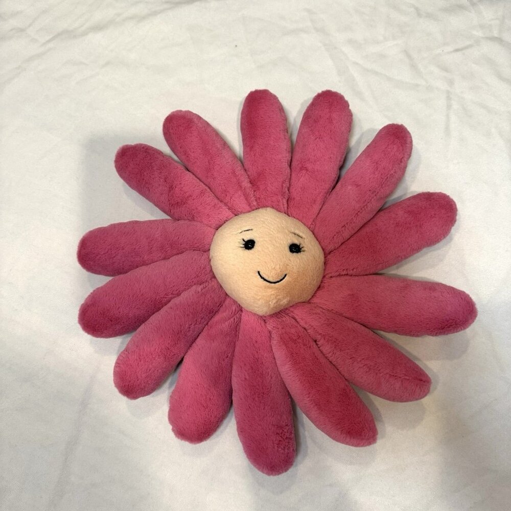 Jellycat RETIRED Fleury Gerbera Soft Plush Toy 14" Medium Stuffie Pink Flower